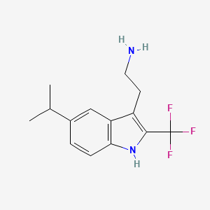 molecular formula C14H17F3N2 B15266969 2-[5-(Propan-2-yl)-2-(trifluoromethyl)-1H-indol-3-yl]ethan-1-amine 
