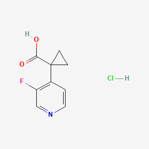 molecular formula C9H9ClFNO2 B15266971 1-(3-Fluoropyridin-4-yl)cyclopropane-1-carboxylic acid hydrochloride 