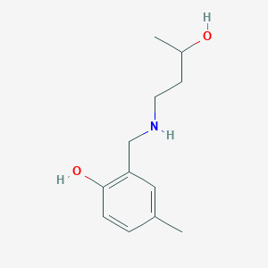 molecular formula C12H19NO2 B15267006 2-{[(3-Hydroxybutyl)amino]methyl}-4-methylphenol 