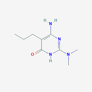 molecular formula C9H16N4O B15267010 6-Amino-2-(dimethylamino)-5-propyl-3,4-dihydropyrimidin-4-one 