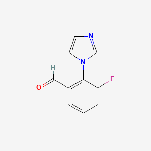 molecular formula C10H7FN2O B15267019 3-Fluoro-2-(1H-imidazol-1-yl)benzaldehyde 