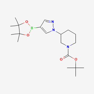 tert-butyl 3-(4-(4,4,5,5-tetramethyl-1,3,2-dioxaborolan-2-yl)-1H-pyrazol-1-yl)piperidine-1-carboxylate