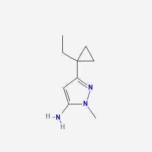 molecular formula C9H15N3 B15267061 3-(1-Ethylcyclopropyl)-1-methyl-1H-pyrazol-5-amine 
