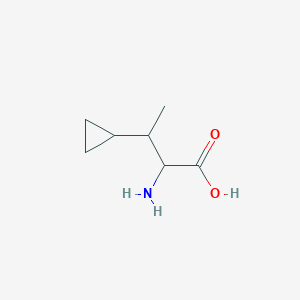 molecular formula C7H13NO2 B15267065 2-Amino-3-cyclopropylbutanoic acid 
