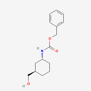 molecular formula C15H21NO3 B1526709 Benzyl trans-3-hydroxymethylcyclohexylcarbamate CAS No. 1202411-95-7
