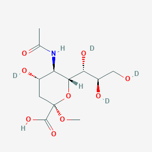 molecular formula C12H21NO9 B152671 (2R,4S,5R,6R)-5-acetamido-4-deuteriooxy-2-methoxy-6-[(1R,2R)-1,2,3-trideuteriooxypropyl]oxane-2-carboxylic acid CAS No. 128643-78-7