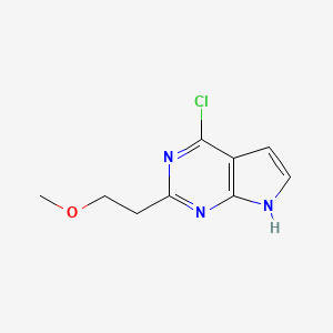 molecular formula C9H10ClN3O B15267149 4-Chloro-2-(2-methoxyethyl)-7H-pyrrolo[2,3-d]pyrimidine 