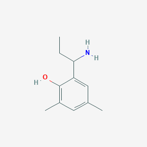 molecular formula C11H17NO B15267156 2-(1-Aminopropyl)-4,6-dimethylphenol 