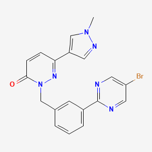 molecular formula C19H15BrN6O B1526718 2-(3-(5-Bromopyrimidin-2-yl)benzyl)-6-(1-methyl-1H-pyrazol-4-yl)pyridazin-3(2H)-one CAS No. 1100598-42-2