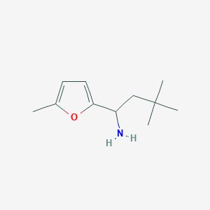 molecular formula C11H19NO B15267189 3,3-Dimethyl-1-(5-methylfuran-2-yl)butan-1-amine 