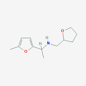 molecular formula C12H19NO2 B15267191 [1-(5-Methylfuran-2-yl)ethyl][(oxolan-2-yl)methyl]amine 