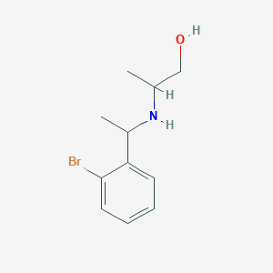 molecular formula C11H16BrNO B15267200 2-{[1-(2-Bromophenyl)ethyl]amino}propan-1-ol 