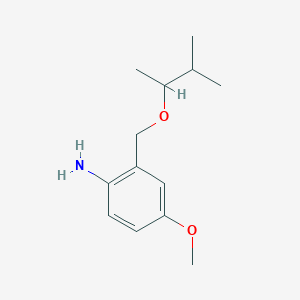 molecular formula C13H21NO2 B15267213 4-Methoxy-2-{[(3-methylbutan-2-yl)oxy]methyl}aniline 