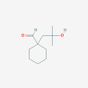 molecular formula C11H20O2 B15267232 1-(2-Hydroxy-2-methylpropyl)cyclohexane-1-carbaldehyde 