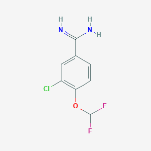 molecular formula C8H7ClF2N2O B15267297 3-Chloro-4-(difluoromethoxy)benzene-1-carboximidamide 