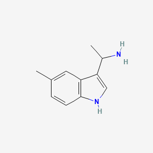 molecular formula C11H14N2 B15267299 1-(5-Methyl-1H-indol-3-YL)ethan-1-amine 