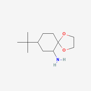 molecular formula C12H23NO2 B15267301 8-tert-Butyl-1,4-dioxaspiro[4.5]decan-6-amine 