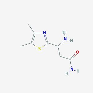 molecular formula C8H13N3OS B15267314 3-Amino-3-(dimethyl-1,3-thiazol-2-yl)propanamide 