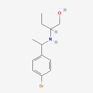 molecular formula C12H18BrNO B15267331 2-{[1-(4-Bromophenyl)ethyl]amino}butan-1-ol 