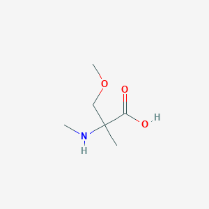 molecular formula C6H13NO3 B15267338 3-Methoxy-2-methyl-2-(methylamino)propanoic acid 