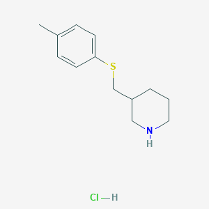 molecular formula C13H20ClNS B15267342 3-{[(4-Methylphenyl)sulfanyl]methyl}piperidine hydrochloride 