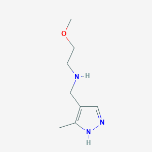 molecular formula C8H15N3O B15267346 (2-Methoxyethyl)[(3-methyl-1H-pyrazol-4-yl)methyl]amine 