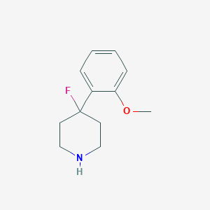 molecular formula C12H16FNO B15267360 4-Fluoro-4-(2-methoxyphenyl)piperidine 