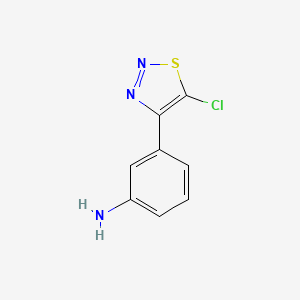molecular formula C8H6ClN3S B15267398 3-(5-Chloro-1,2,3-thiadiazol-4-yl)aniline 