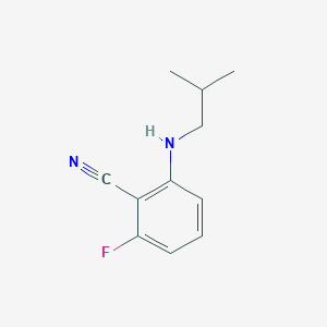 molecular formula C11H13FN2 B15267407 2-Fluoro-6-[(2-methylpropyl)amino]benzonitrile 