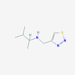 molecular formula C8H15N3S B15267454 (3-Methylbutan-2-yl)(1,2,3-thiadiazol-4-ylmethyl)amine 