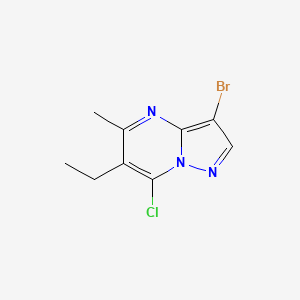 molecular formula C9H9BrClN3 B1526747 3-Bromo-7-chloro-6-ethyl-5-methylpyrazolo[1,5-a]pyrimidine CAS No. 885720-87-6