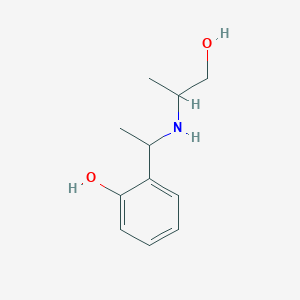molecular formula C11H17NO2 B15267471 2-{1-[(1-Hydroxypropan-2-yl)amino]ethyl}phenol 