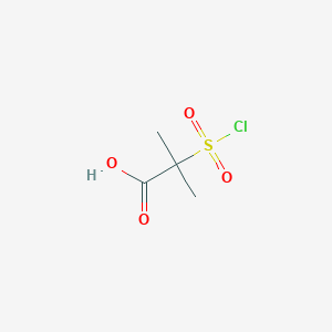 molecular formula C4H7ClO4S B15267477 2-(Chlorosulfonyl)-2-methylpropanoic acid 