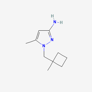 molecular formula C10H17N3 B15267480 5-Methyl-1-[(1-methylcyclobutyl)methyl]-1H-pyrazol-3-amine 