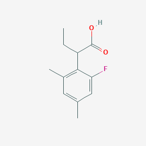 molecular formula C12H15FO2 B15267495 2-(2-Fluoro-4,6-dimethylphenyl)butanoic acid 