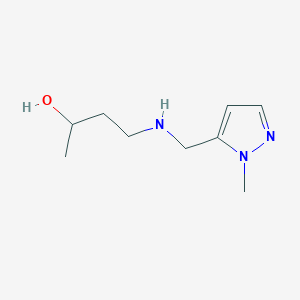 molecular formula C9H17N3O B15267496 4-{[(1-methyl-1H-pyrazol-5-yl)methyl]amino}butan-2-ol 
