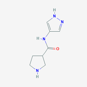 molecular formula C8H12N4O B15267513 N-(1H-pyrazol-4-yl)pyrrolidine-3-carboxamide 