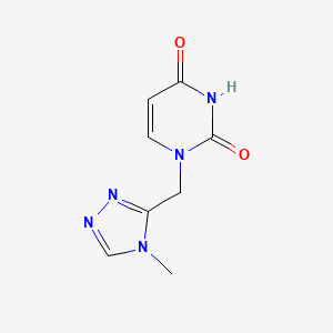 molecular formula C8H9N5O2 B15267526 1-[(4-methyl-4H-1,2,4-triazol-3-yl)methyl]-1,2,3,4-tetrahydropyrimidine-2,4-dione 