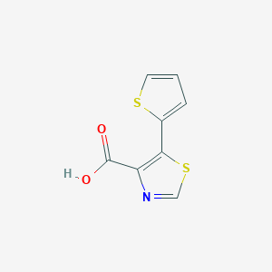 molecular formula C8H5NO2S2 B15267543 5-(Thiophen-2-yl)-1,3-thiazole-4-carboxylic acid CAS No. 1047676-26-5