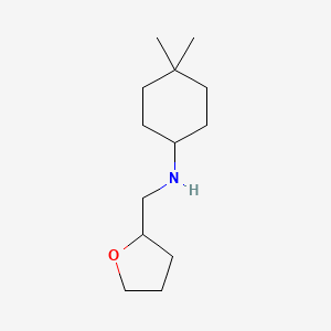 molecular formula C13H25NO B15267548 4,4-dimethyl-N-(oxolan-2-ylmethyl)cyclohexan-1-amine 