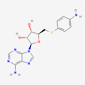 molecular formula C16H18N6O3S B1526755 5'-S-(4-Aminophenyl)-5'-thioadenosine CAS No. 86072-46-0