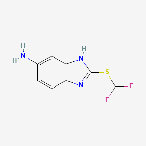 molecular formula C8H7F2N3S B15267565 2-[(Difluoromethyl)sulfanyl]-1H-1,3-benzodiazol-6-amine 