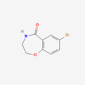 molecular formula C9H8BrNO2 B1526757 7-Bromo-3,4-dihydrobenzo[f][1,4]oxazepin-5(2H)-one CAS No. 5755-05-5