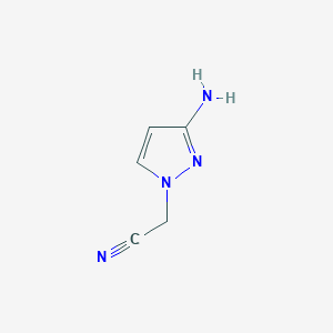 molecular formula C5H6N4 B1526760 2-(3-amino-1H-pyrazol-1-yl)acetonitrile CAS No. 1182932-54-2