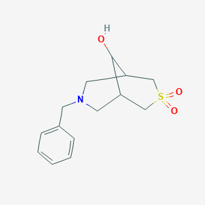 molecular formula C14H19NO3S B15267604 7-Benzyl-9-hydroxy-3lambda6-thia-7-azabicyclo[3.3.1]nonane-3,3-dione 