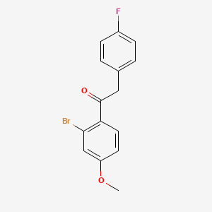 B1526761 1-(2-Bromo-4-methoxyphenyl)-2-(4-fluorophenyl)ethan-1-one CAS No. 1184579-85-8