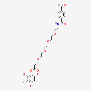 molecular formula C25H26F5NO8 B1526763 2,3,4,5,6-Pentafluorophenyl 1-[(4-formylphenyl)formamido]-3,6,9,12-tetraoxapentadecan-15-oate CAS No. 1324007-10-4