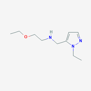 molecular formula C10H19N3O B15267638 (2-Ethoxyethyl)[(1-ethyl-1H-pyrazol-5-yl)methyl]amine 