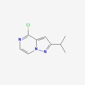 molecular formula C9H10ClN3 B15267644 4-Chloro-2-(propan-2-yl)pyrazolo[1,5-a]pyrazine 