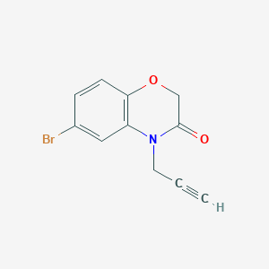 molecular formula C11H8BrNO2 B1526765 6-bromo-4-(prop-2-yn-1-yl)-3,4-dihydro-2H-1,4-benzoxazin-3-one CAS No. 1250958-04-3